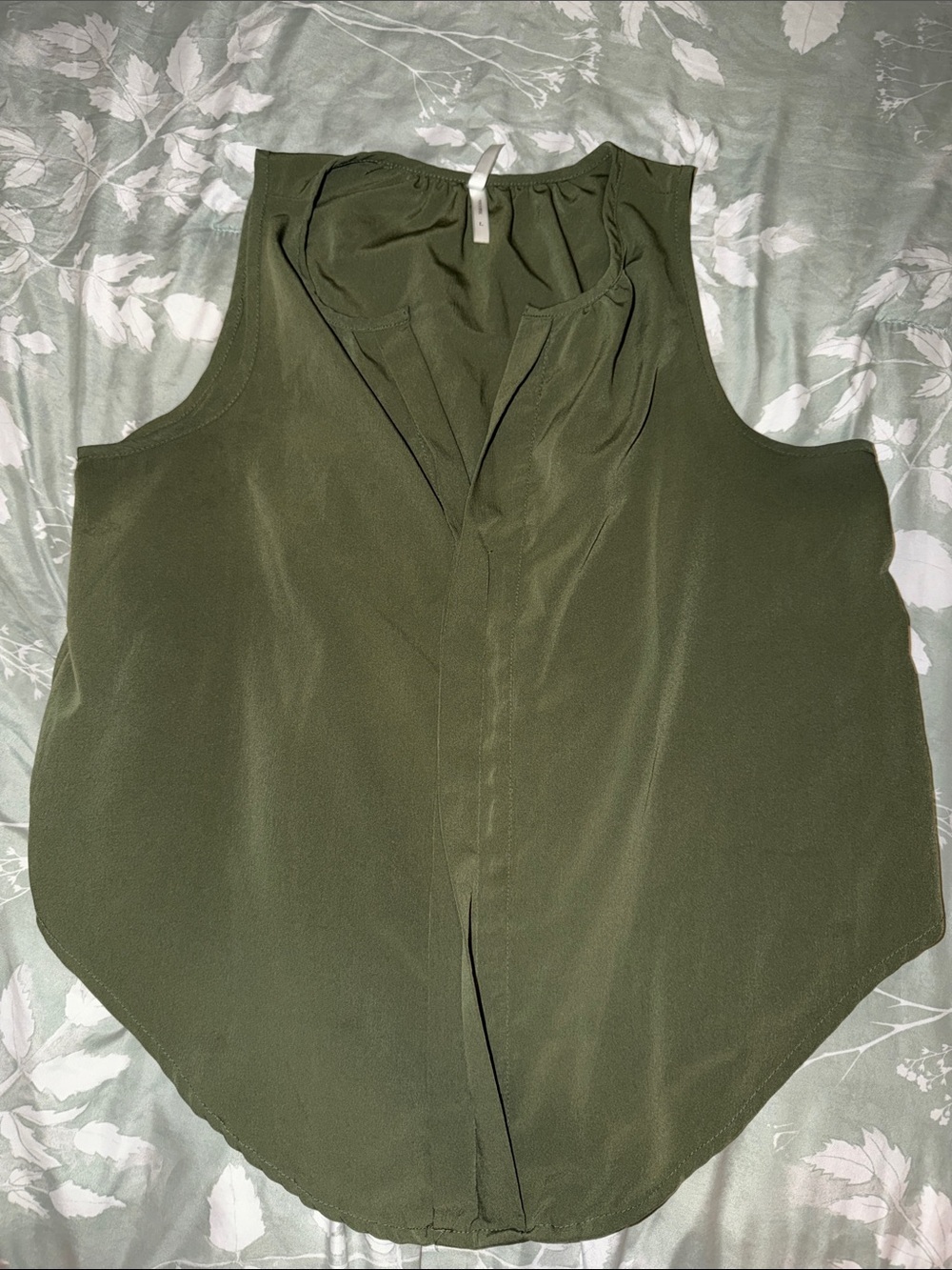 Truth NYC Olive Green Sleeveless V-Neck Tank
